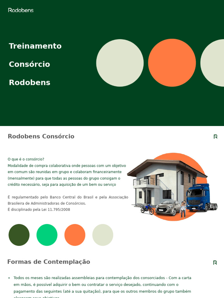 Treinamento sobre Consórcio Rodobens | PDF | Consórcio | Economia de ...