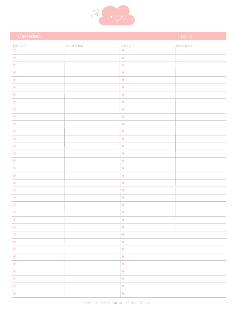 A4 Lista Vocabulario Rosa | PDF