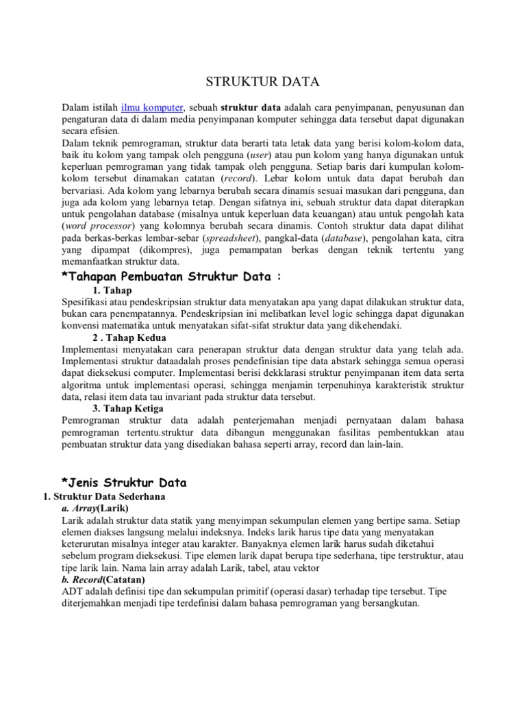 Struktur Data Sederhana dan Akses Data | PDF | Metode & Bahan Ajar