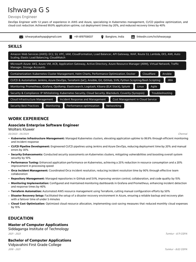 DevOps Engineer with AWS & Azure Expertise | PDF | Cloud Computing ...