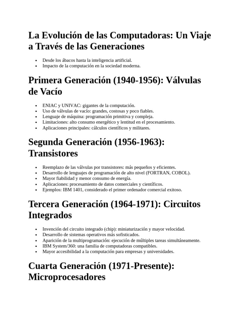 La Evolución de las Computadoras | PDF | Inteligencia artificial ...