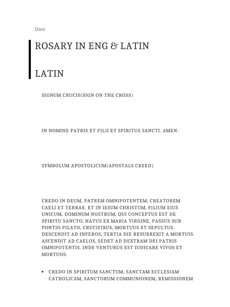 Bilingual Rosary Prayers Guide | PDF | Lord's Prayer | Systematic Theology