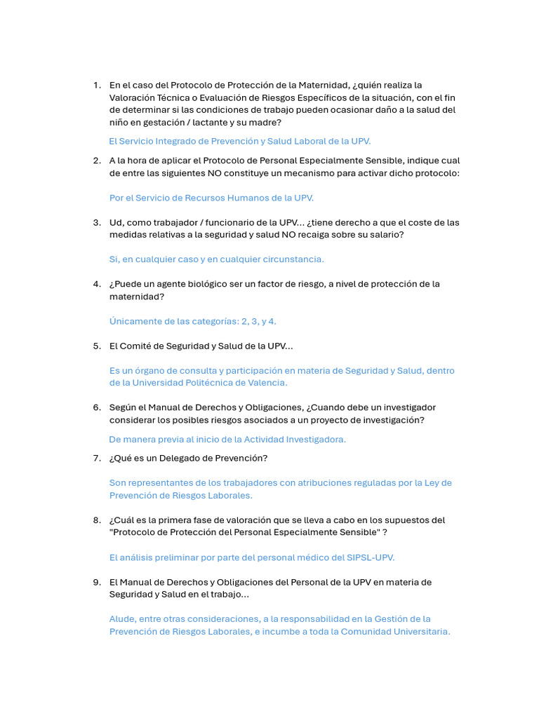 Prevención de Riesgos Laborales en la UPV | PDF | Seguridad y salud ...