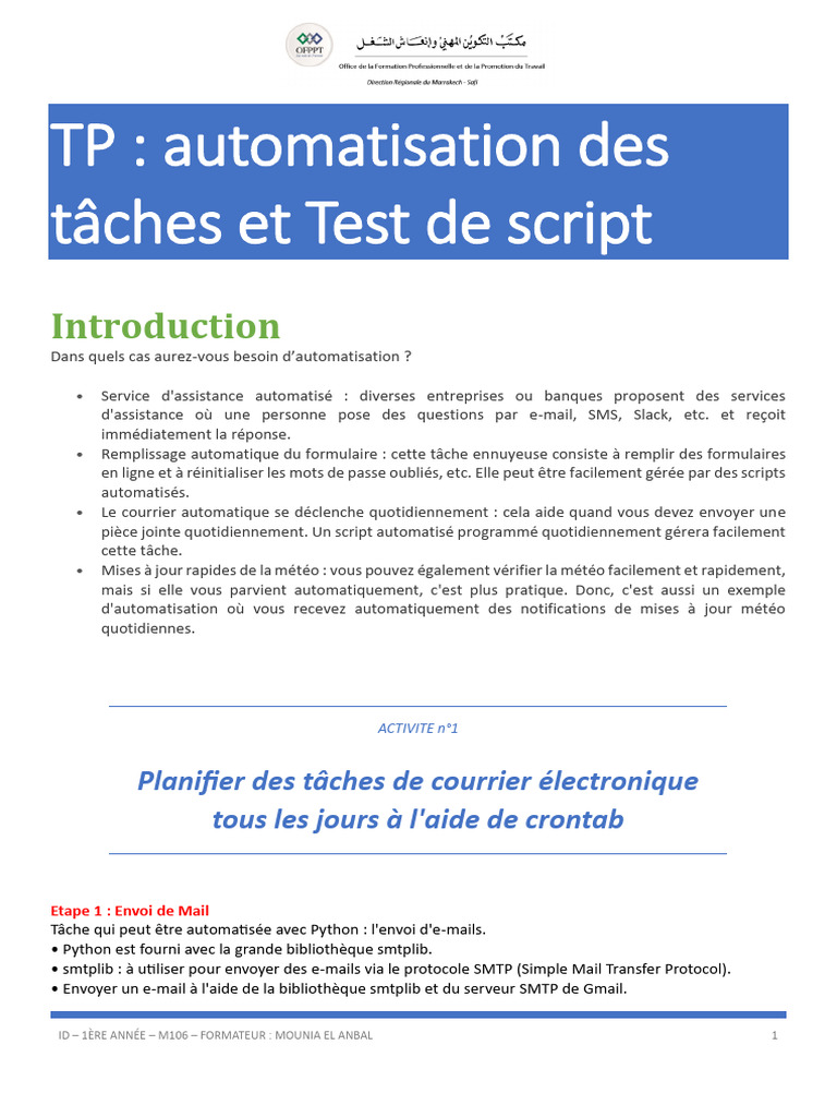 Automatisation des tâches avec Python | PDF | Python (Langage de ...