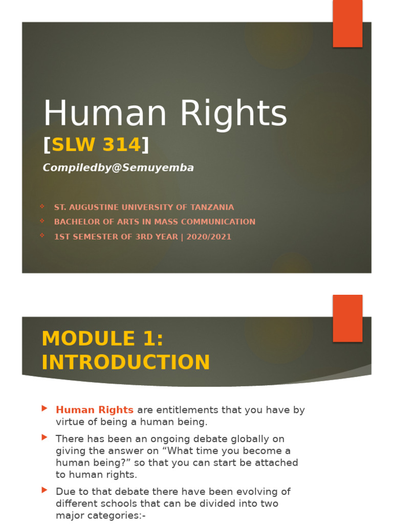 Human Rights, Saut Lecture-1 | PDF | Human Rights | Detention ...