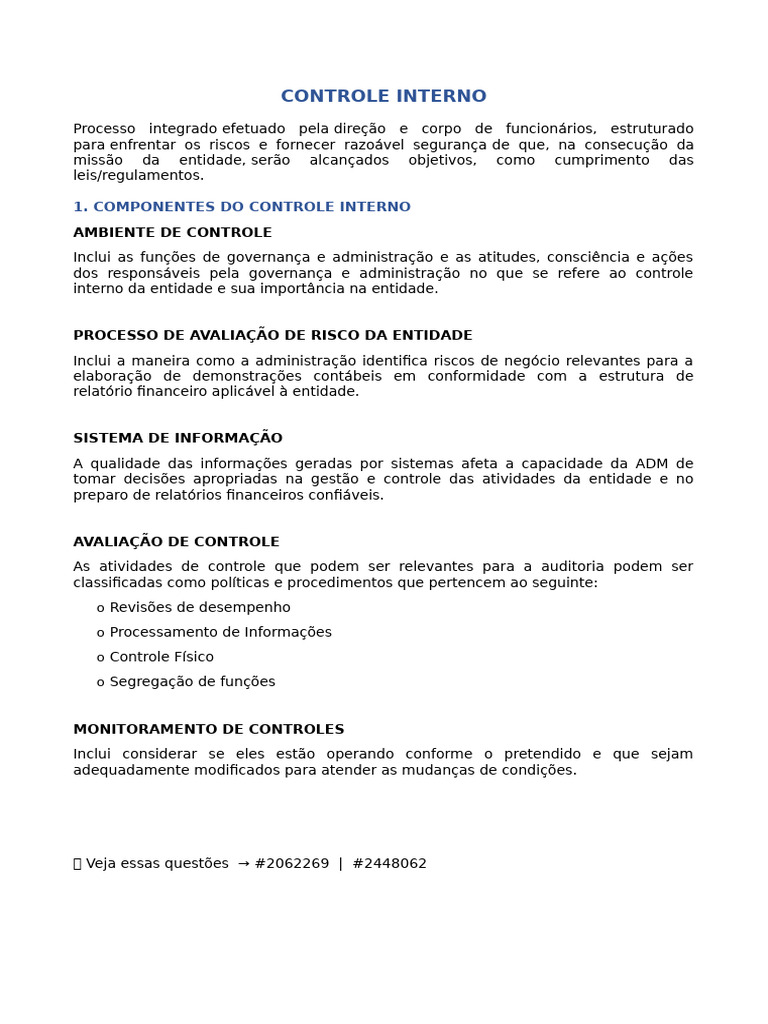 Controle Interno e Perícia Contábil | PDF | Contabilidade | Testemunha ...