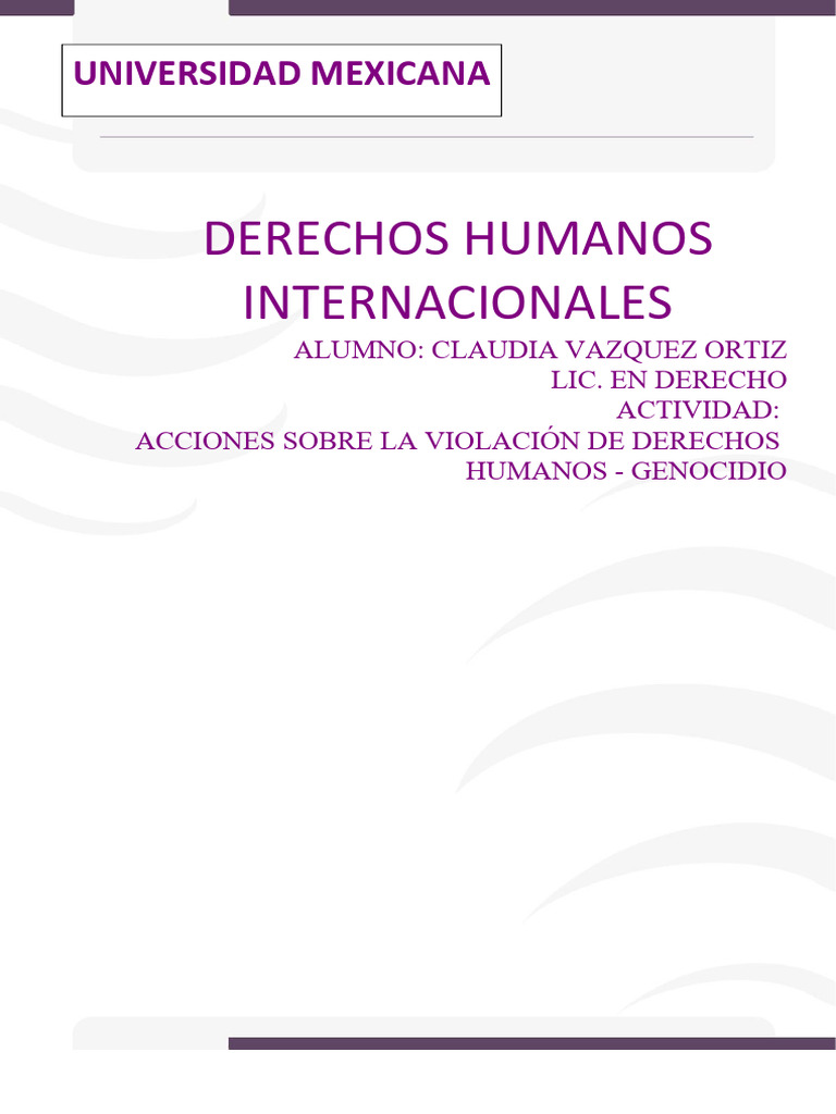ACCIONES SOBRE LA VIOLACION DE DERECHOS HUMANOS | PDF | Naciones Unidas ...