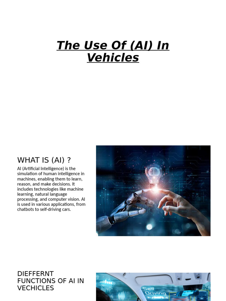 AI Applications in Vehicles Explained | PDF