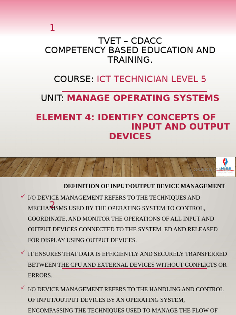 Input and Output Device Management | PDF | Input/Output | Operating System