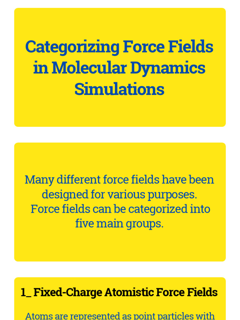 Types of Force Fields in MD Simulations | PDF | Force Field (Chemistry ...