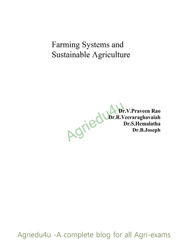 Farming Systems and Sustainable Agriculture | PDF