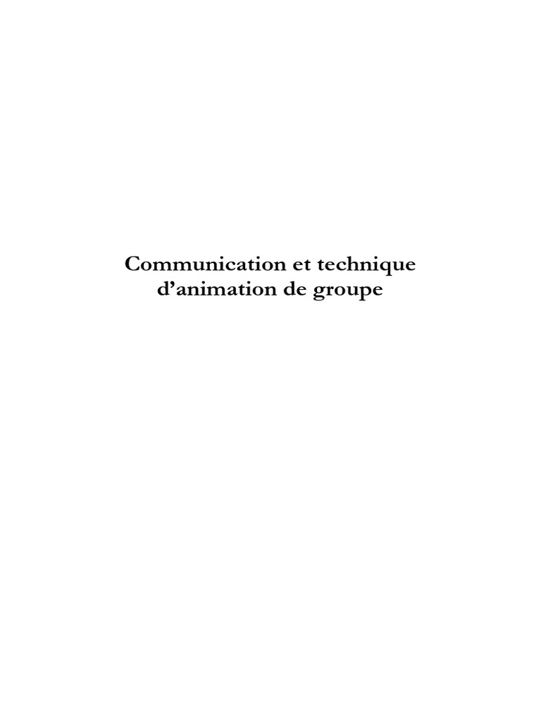 Techniques de communication et animation | PDF | la communication