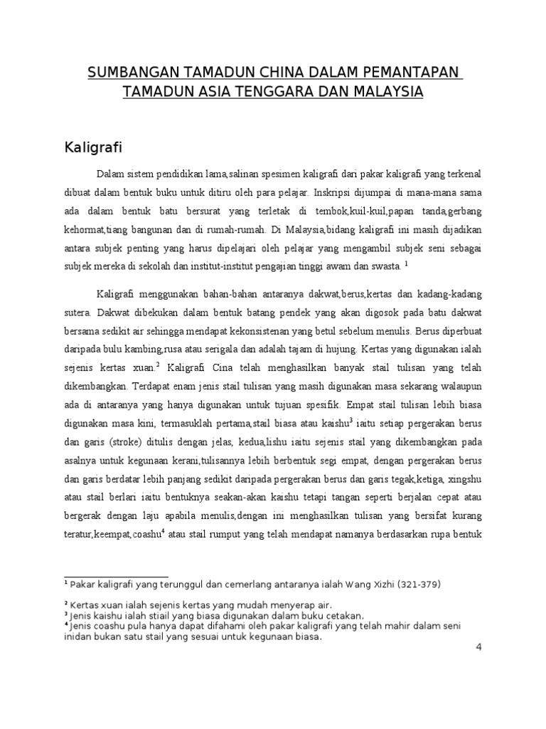 Sumbangan Tamadun China Di Asia Tenggara Dan Malaysia Pdf