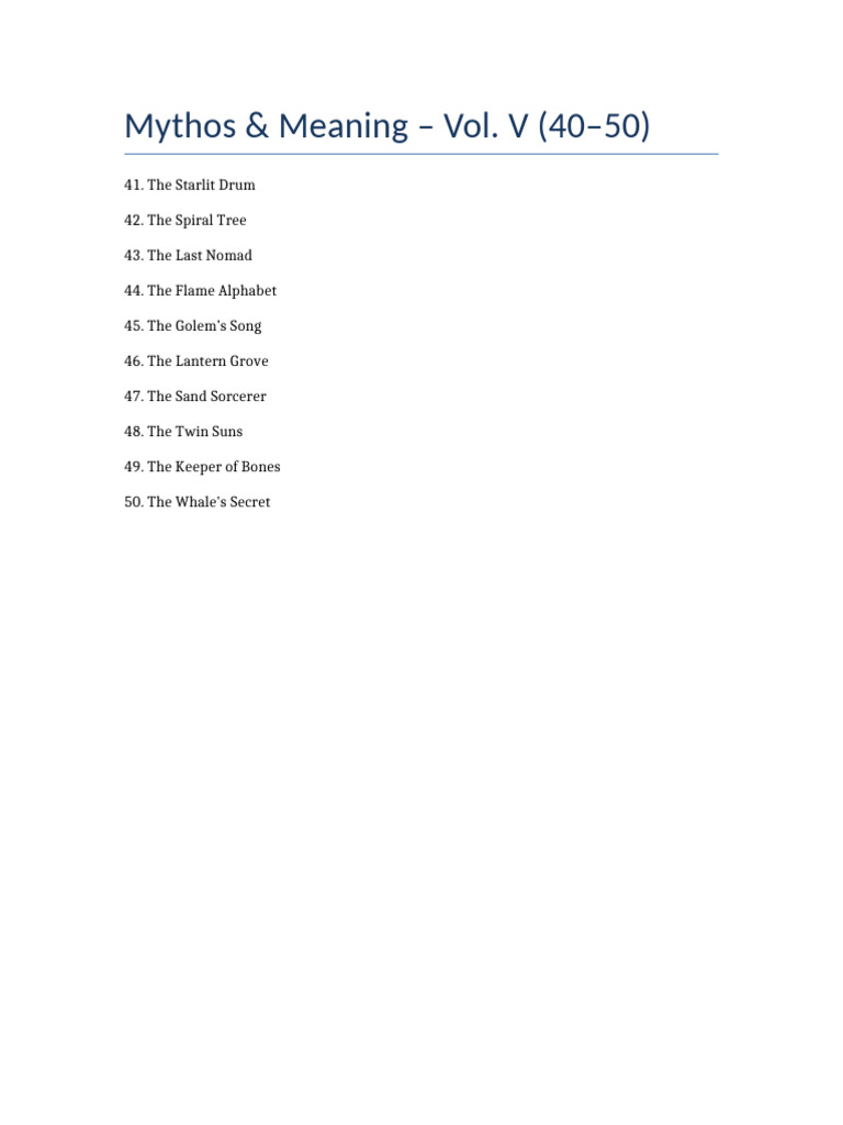 Mythos & Meaning - Vol. V 40-50 | PDF