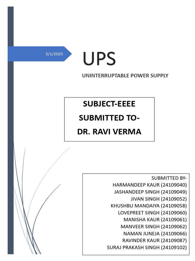 Understanding Uninterruptable Power Supply (UPS) | PDF | Power Inverter ...