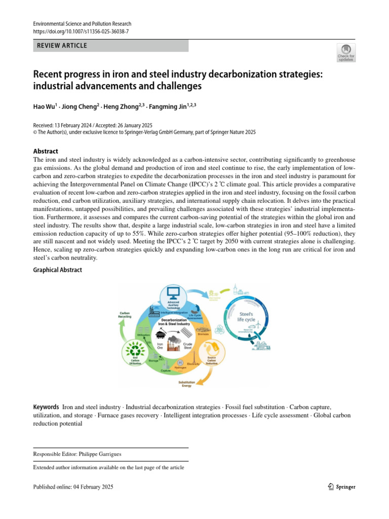 Iron and Steel Industry Decarbonization Strategies | PDF | Steelmaking ...