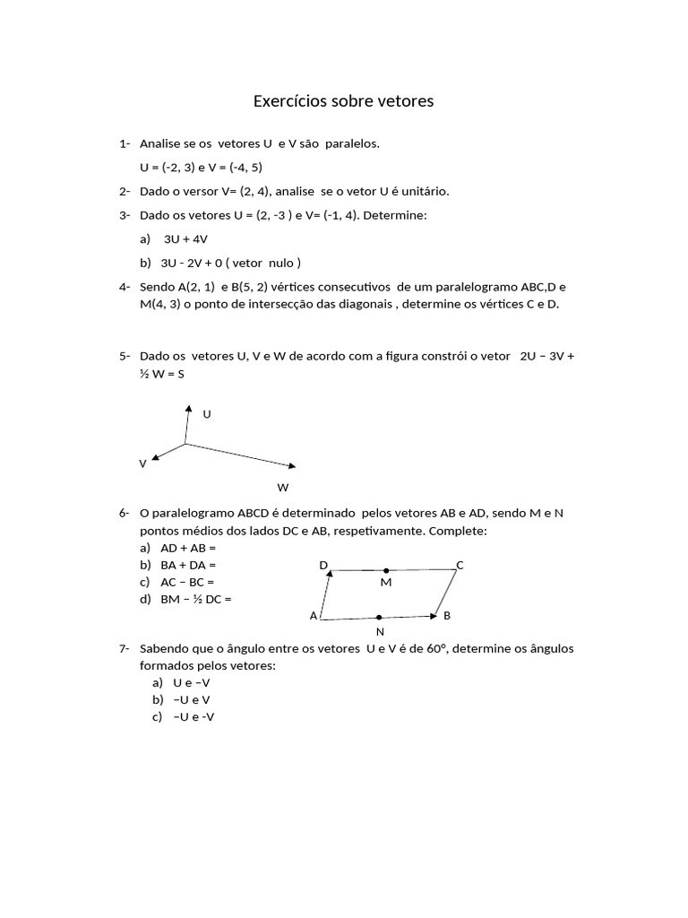 Exercícios Práticos sobre Vetores | PDF