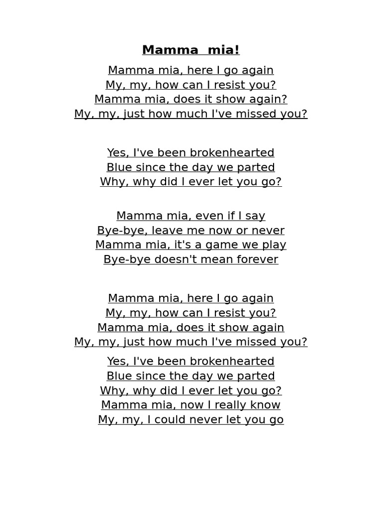 Mamma Mia | PDF