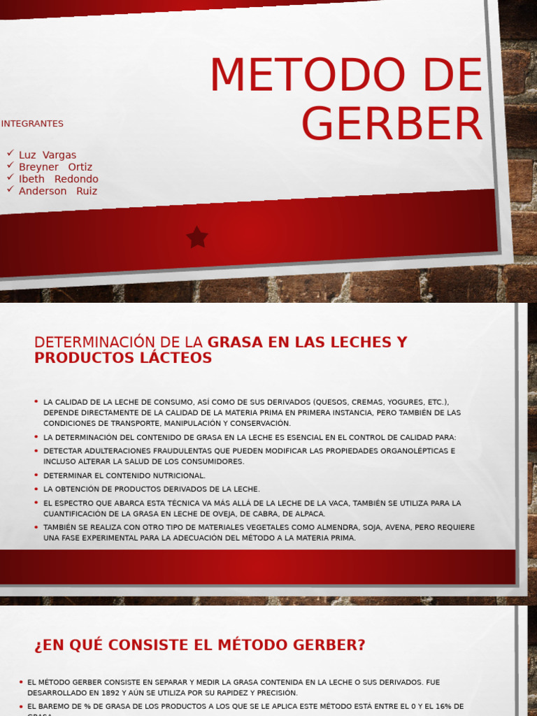 Método Gerber para Determinar Grasa en Leche | PDF | Leche | Productos ...