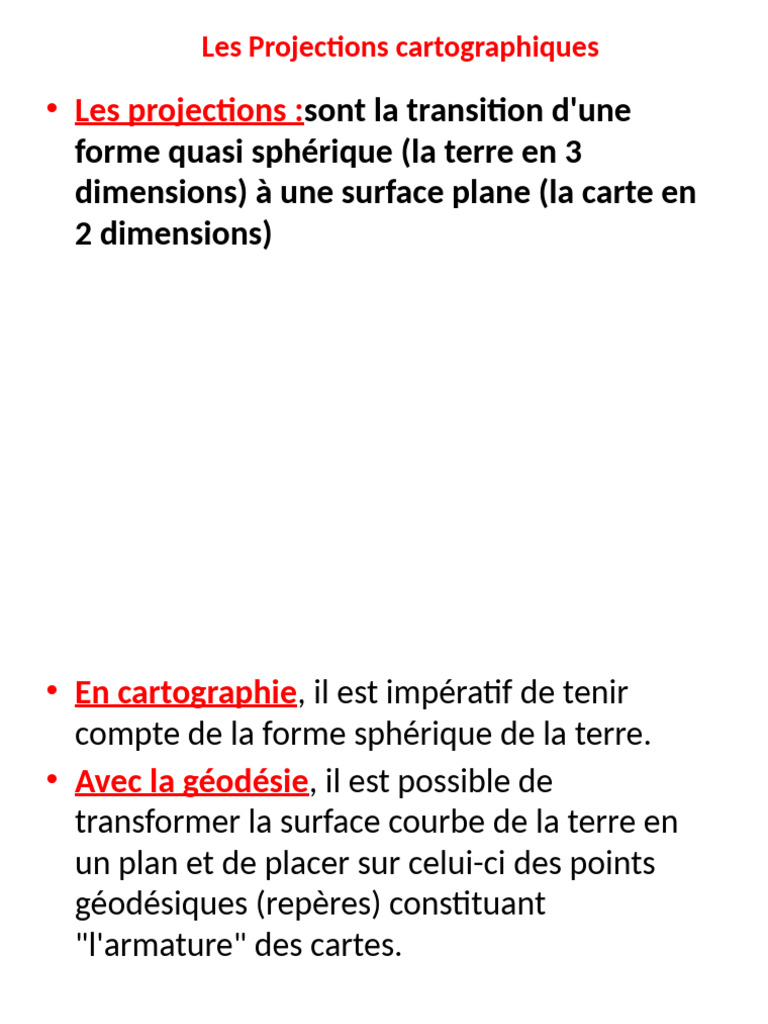 Types de Projections Cartographiques | PDF | Géophysique | Cartographie