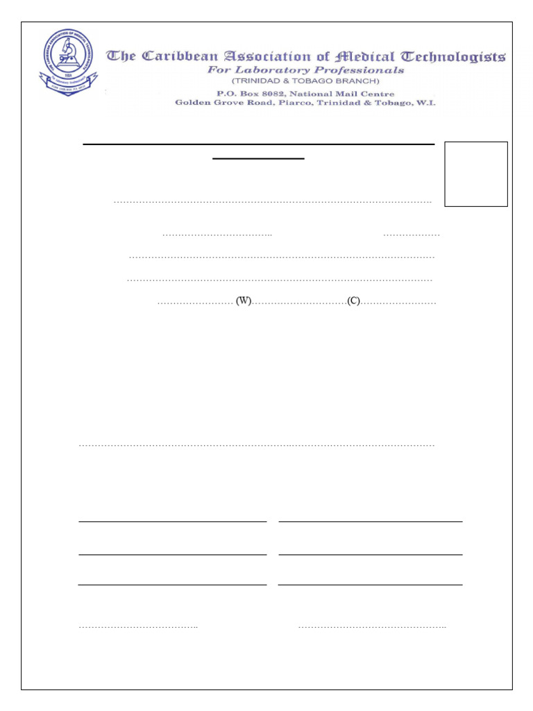 Phlebotomy Course Application Form | PDF