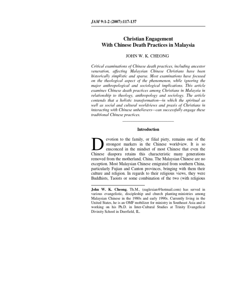 Engaging Chinese Death Practices in Malaysia | PDF | Veneration Of The ...