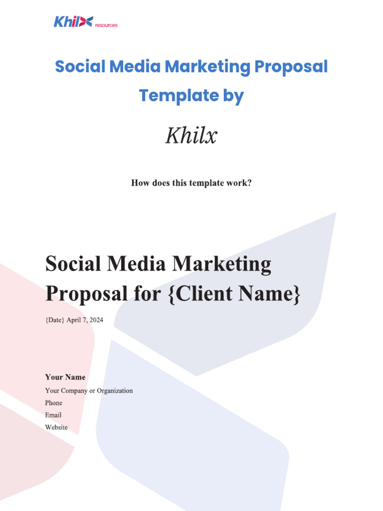 Social Media Proposal Template (By Khilx) | PDF