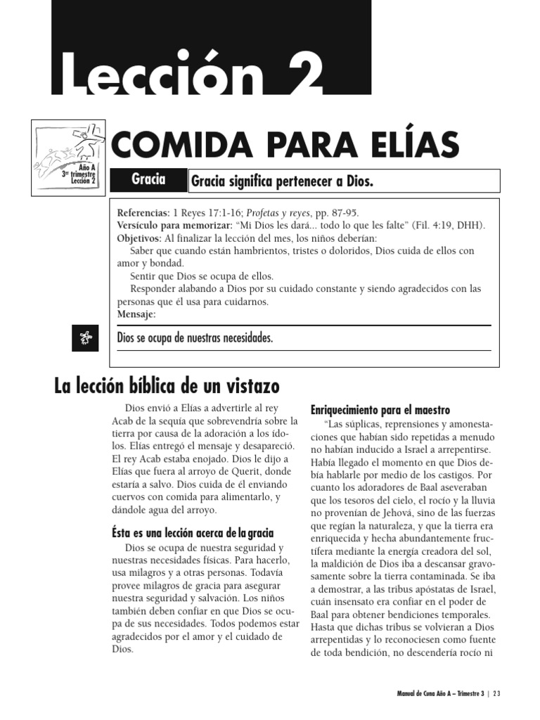 Leccion 2 | PDF | Elijah | Oración