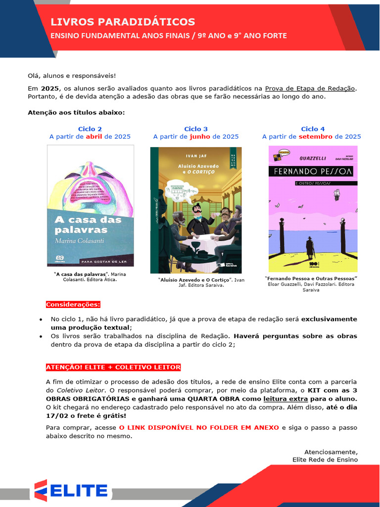 Livros Paradidáticos para 9º Ano | PDF