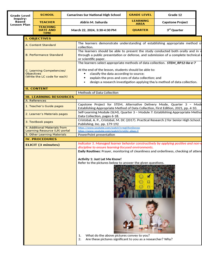 Grade 12 Capstone Project: Data Collection Methods | PDF | Experiment ...