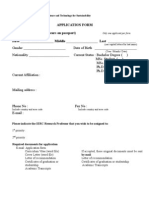 Internship Application Form Fall 2010