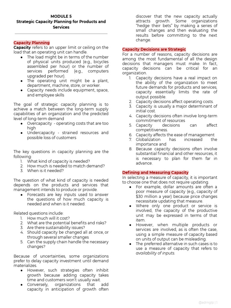 104 - 5. Strategic Capacity Planning | PDF | Internal Rate Of Return ...