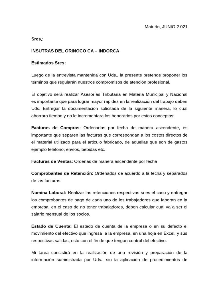 Propuesta de Asesoría Contable y Tributaria | PDF | Contabilidad | Business