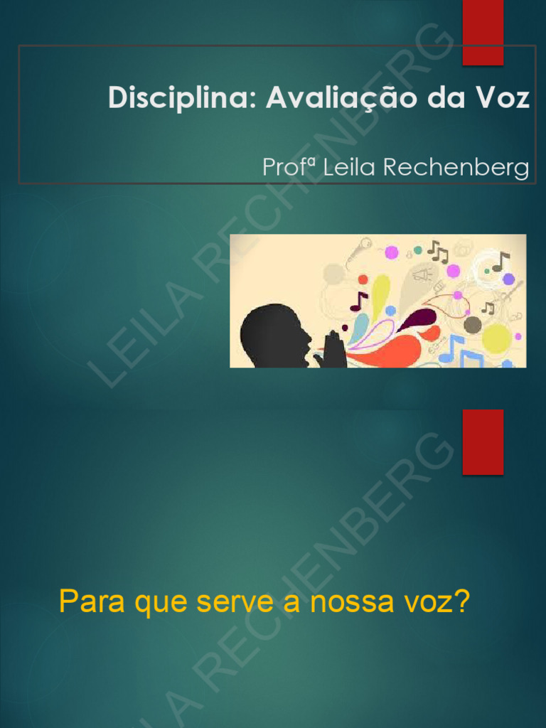 Avaliação da Voz e Expressividade | PDF | Voz humana | Produção Sonora