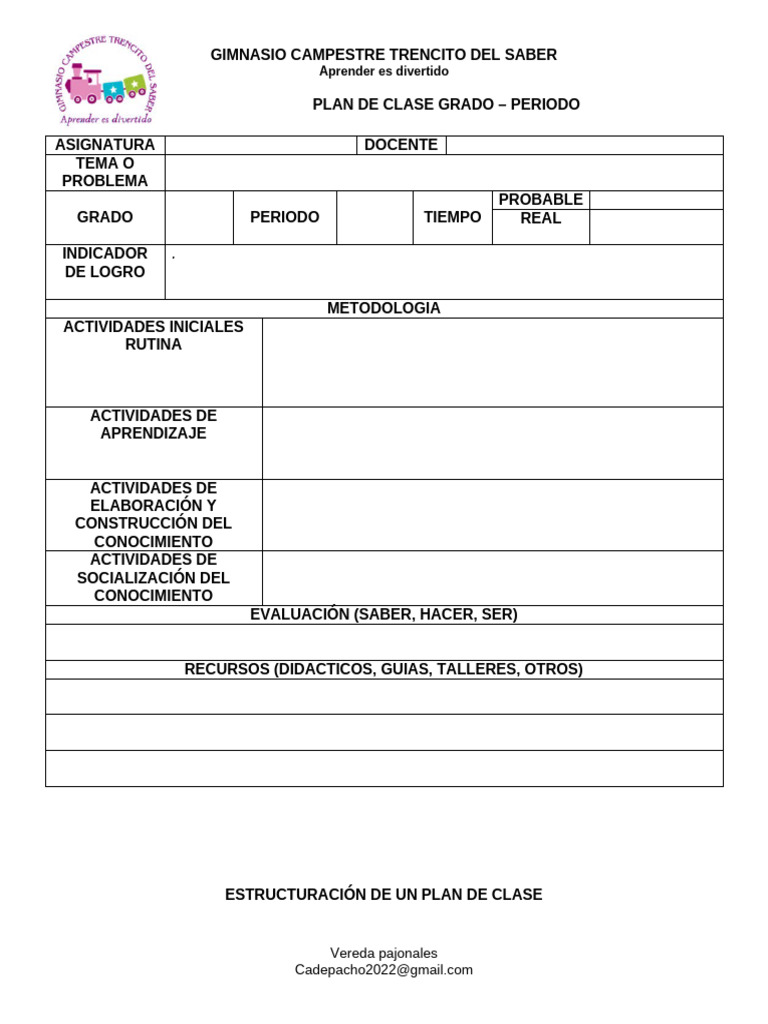 Plan de Clase Efectivo para Docentes | PDF | Evaluación | Aprendizaje