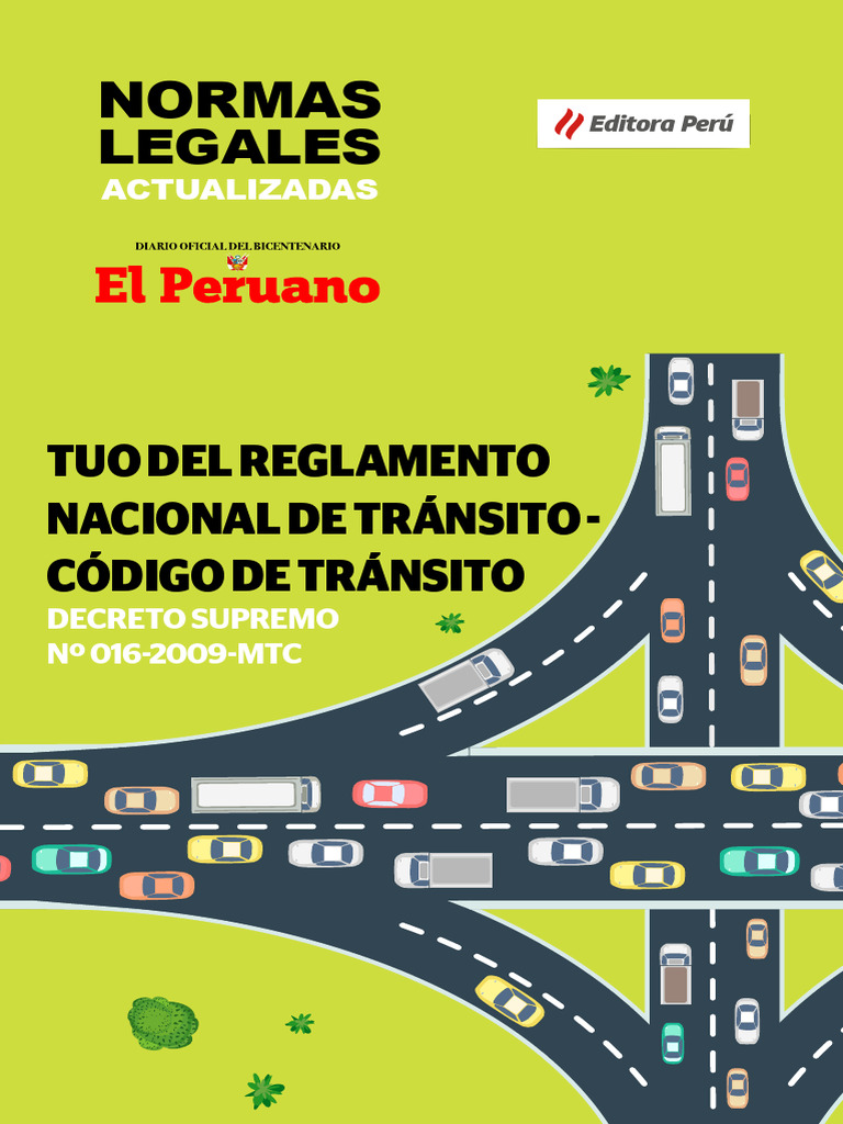 Tuo Reglamento Nacional Transito Actualizado 2021 Pdf Peatonal