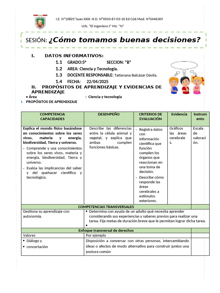 5° Ses. CTA. ¿Comomo Tomamos Buenas Decisiones | PDF | Cerebro ...