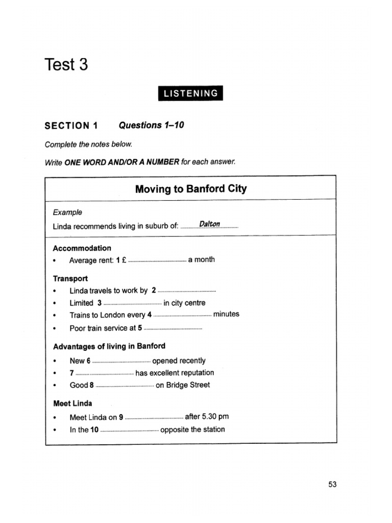 TEST 3 Listening IELTS 13 | PDF