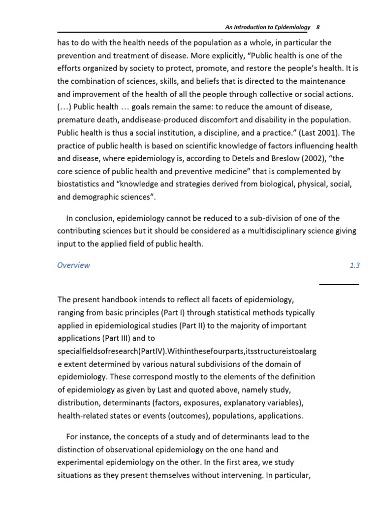 Overview of Epidemiology Principles | PDF | Epidemiology | Public Health