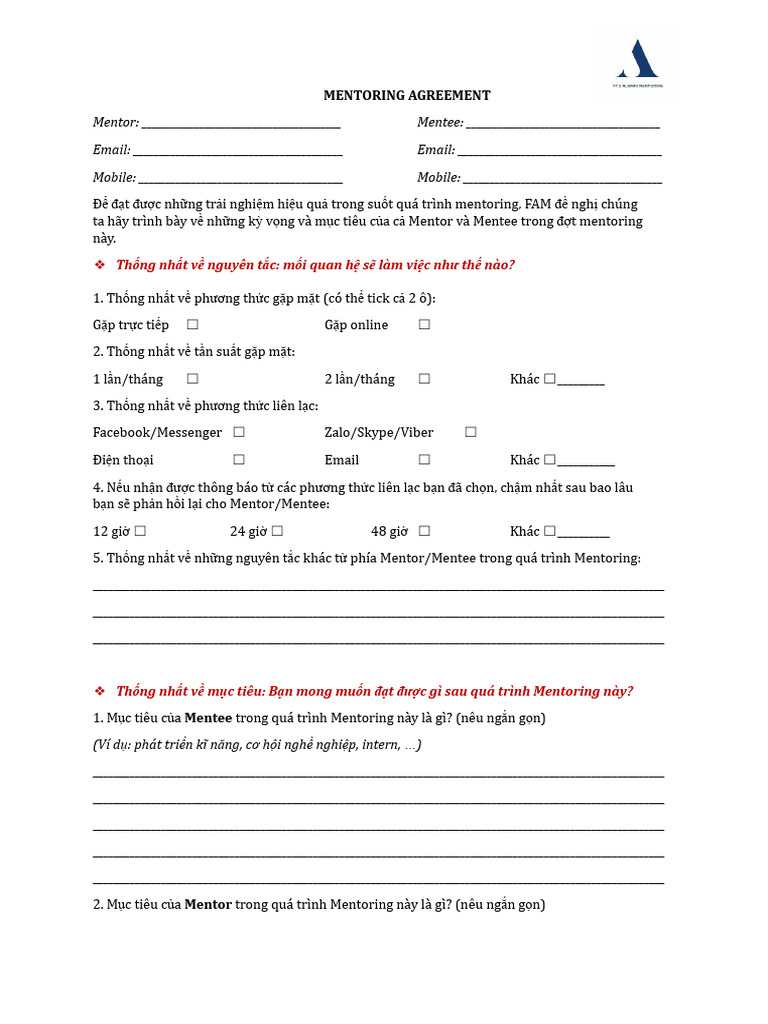 Mentoring Agreement | PDF