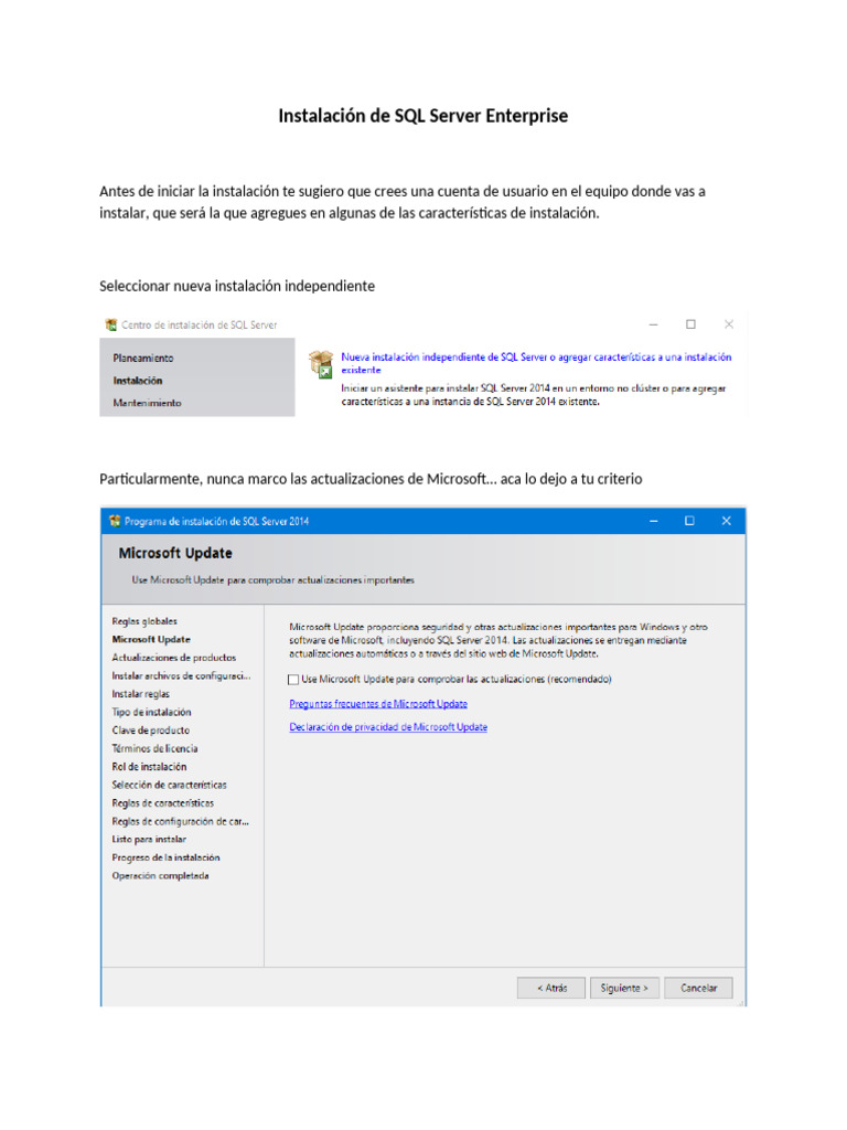 Instalación de SQL Server Enterprise | PDF