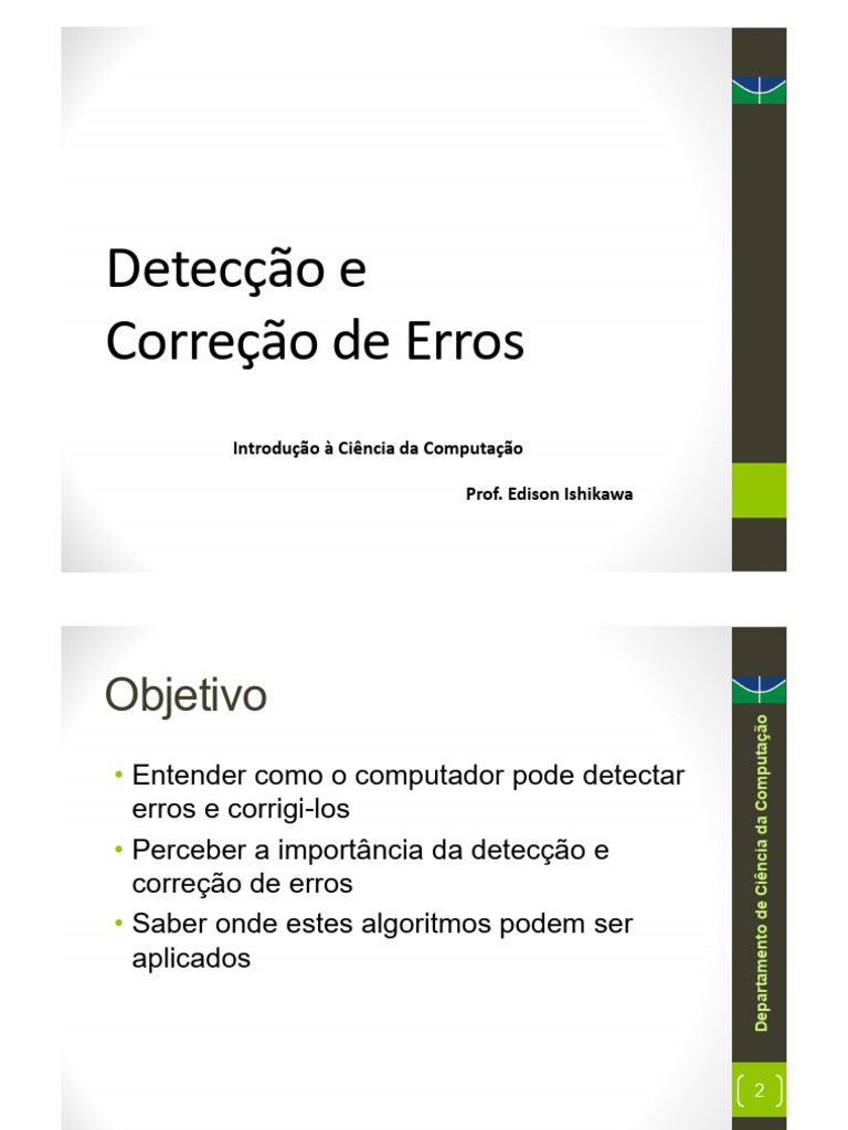 Detecção e Correção de Erros em Redes | PDF | Informática