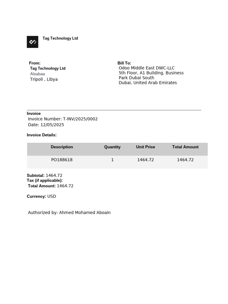 Invoice Sample Template | PDF