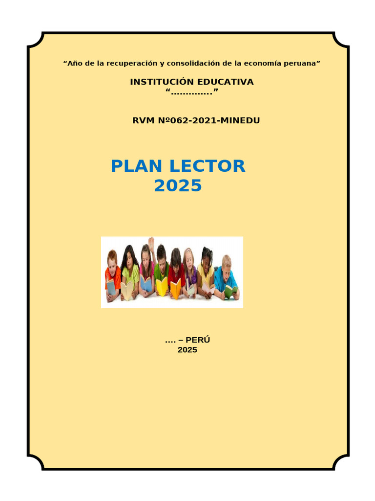 Informe Plan Lector 2025 | PDF | Aprendizaje