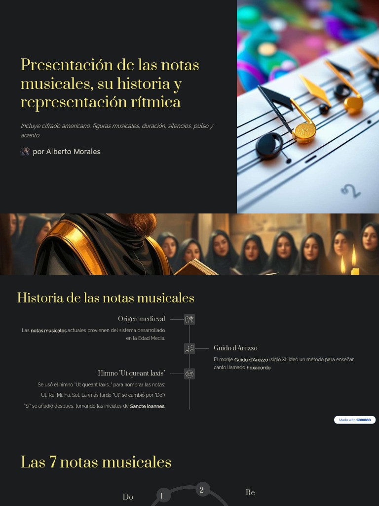 Representación de Notas Musicales | PDF | Formas musicales | Ritmo y ...