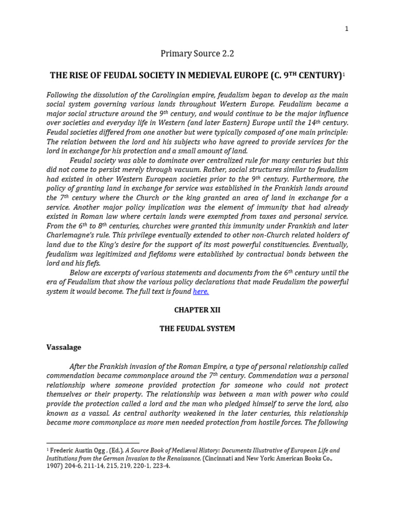 Feudalism's Rise in Medieval Europe | PDF | Feudalism | Medieval Law