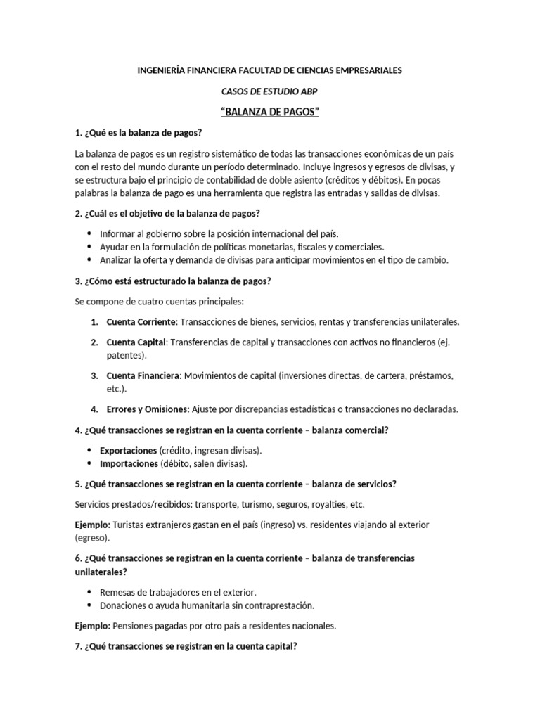 Actividad 2 Balanza de Pagos | PDF | Balance de pagos | Comercio
