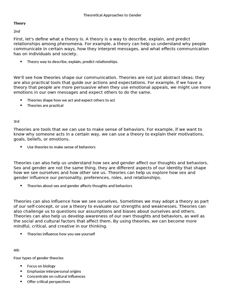 Gender Script Theory Overview | PDF | Gender Studies | Gender