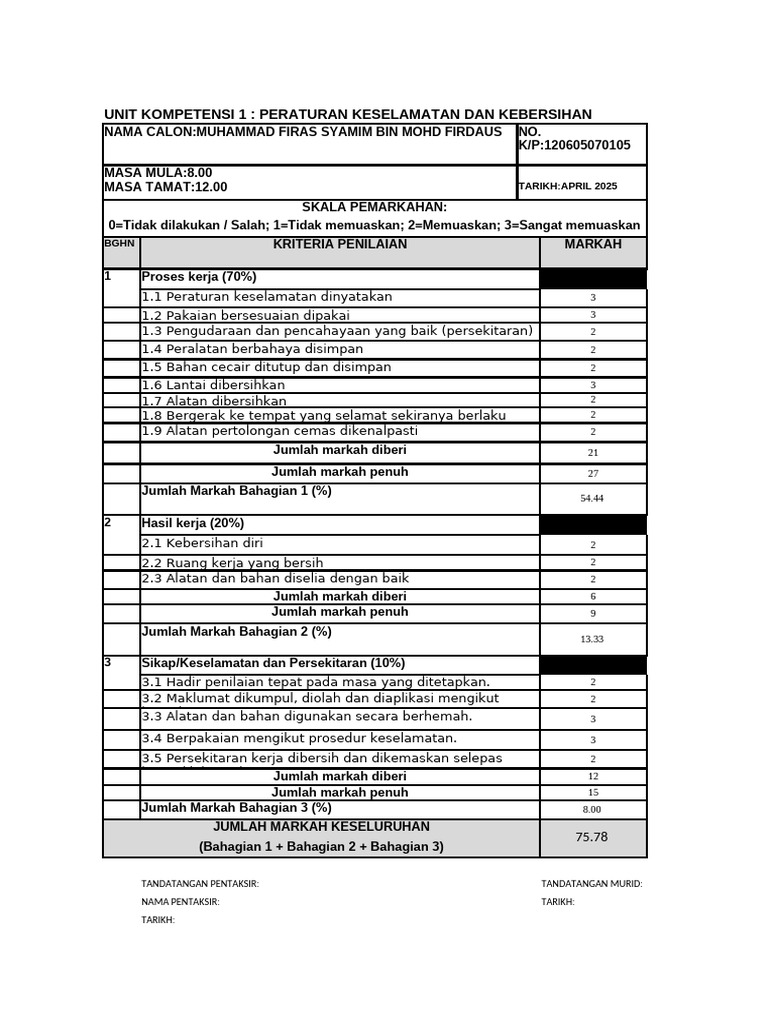 RUBRIK FIRAS | PDF