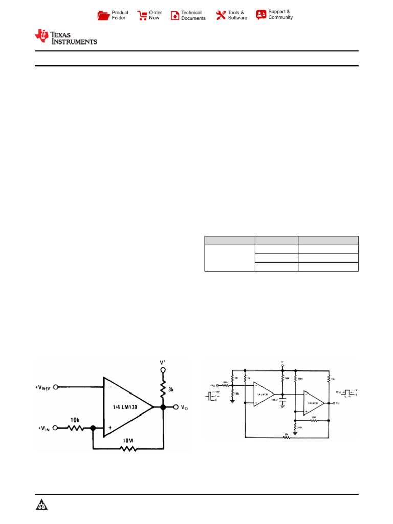 LM339-MIL Low-Power Comparator Overview | PDF | Power Supply ...